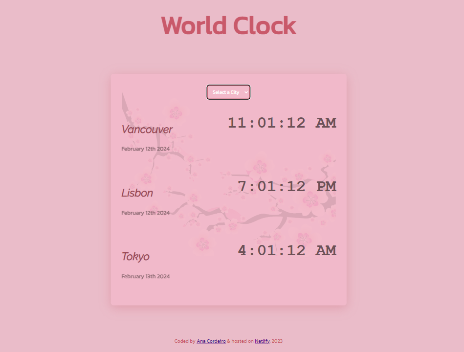 World Clock project preview